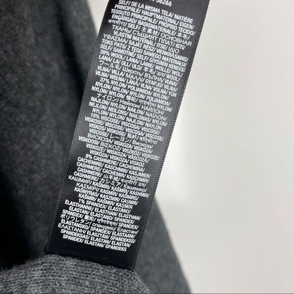 NEW 7 For All Mankind Dark Grey Cashmere Wool Blend Fringe Poncho Wrap OS - Picture 6 of 11